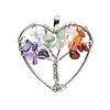 Chakra hanger zilverkleurig hart levensboom