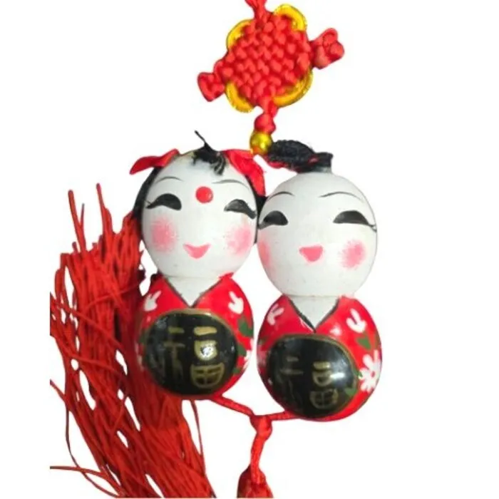 Chinese Geluksset met Houten Poppen