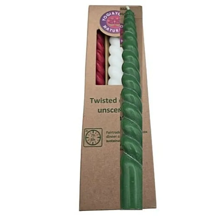 Twisted Dinerkaarsen (Set van 3) – Fairtrade