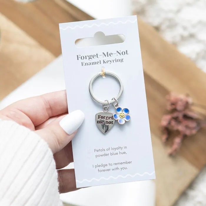 Sleutelhanger forget me not - met kaartje