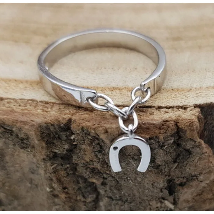 Ring zilver met hoefijzer maat 6