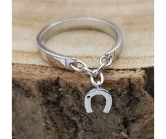 Ring zilver met hoefijzer maat 8