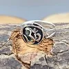 Sterling Zilveren Ring met Ohm Symbool - Maat 5,5