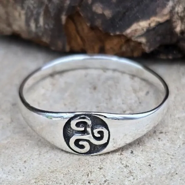 Sterling Zilveren Ring met Triskel Symbool - Maat 9,5