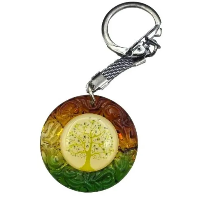 Sleutelhanger levensbloem / Levensboom gekleurd glas