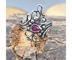 Vintage Sterling Zilveren Ring met Roze Turkoois