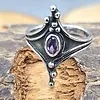 Vintage Sterling Zilveren Ring met Amethist – Maat US 7,5