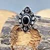 Vintage Sterling Zilveren Ring met Onyx – Maat US 7,5