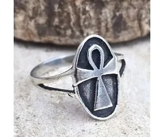 Ring met Zilveren Ankh – Maat 8