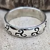 Zilveren Ring met Triskel Symbolen - Maat 10