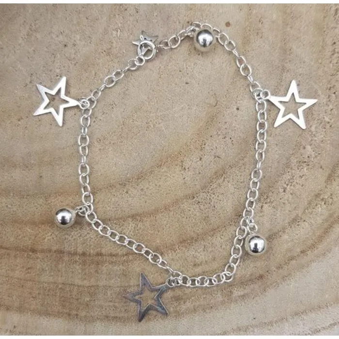 Armband zilver stars