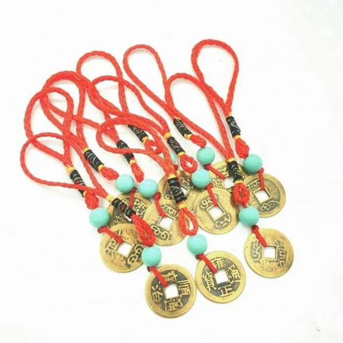 Qing dynastie geluksmunt hanger groen