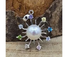Hanger met parel en cz steentjes
