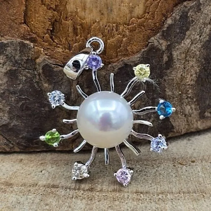 Hanger met parel en cz steentjes