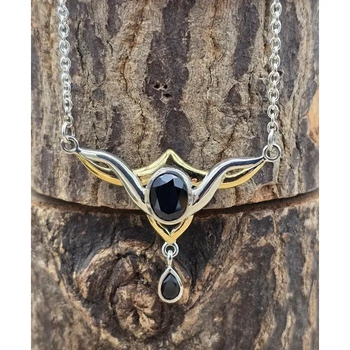 Magic Art Deco zilverOnyx  halsketting