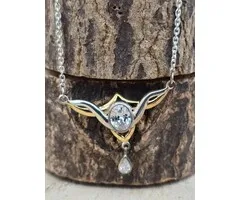 Magic Art Deco zilver Bergkristal  halsketting