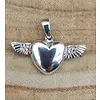 Gevleugeld hartje zilver