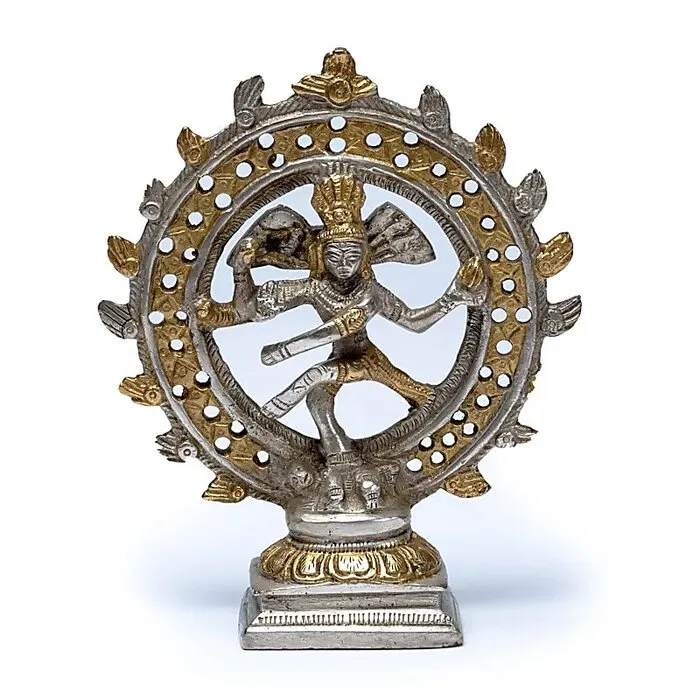 Shiva Nataraja messing dubbele ring tweekleurig
