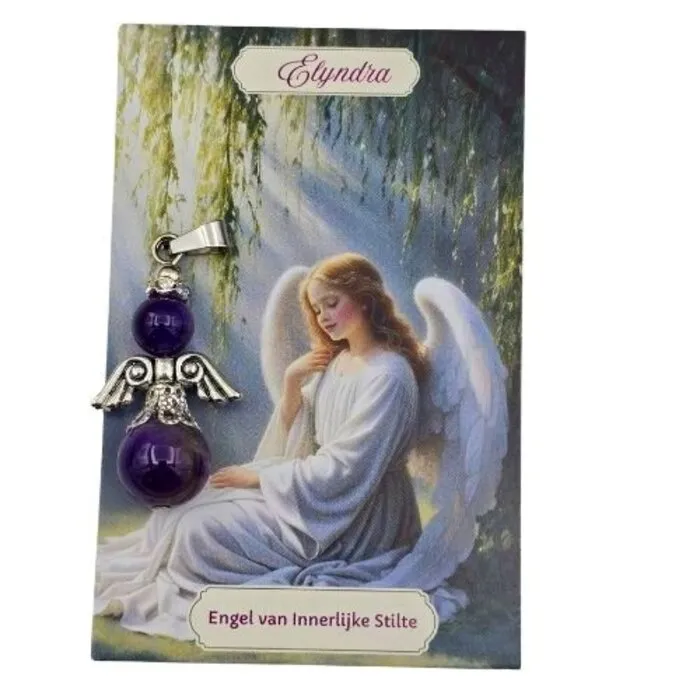 Engel van Innerlijke Stilte | Amethist Engelcadeautje in Organzazakje