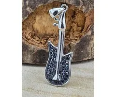 Rock gitaar hanger zilver