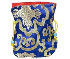 Mala Brokaat tasje blauw