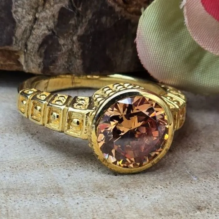 Ring zilver goudkleurig - Maat 9