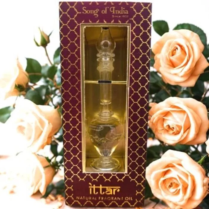 Geurolie in handgeblazen flesje rozen