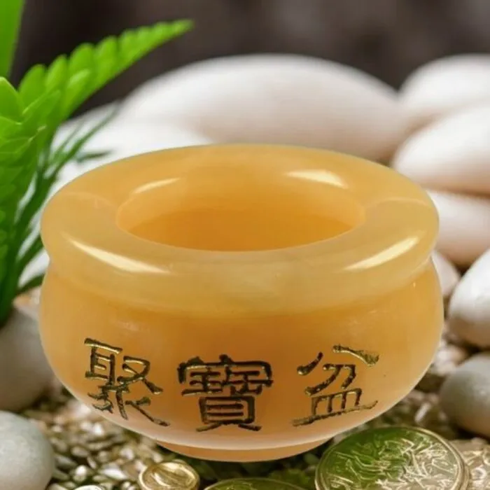 Chinese Money Bowl  Calciet oranje 16 cm