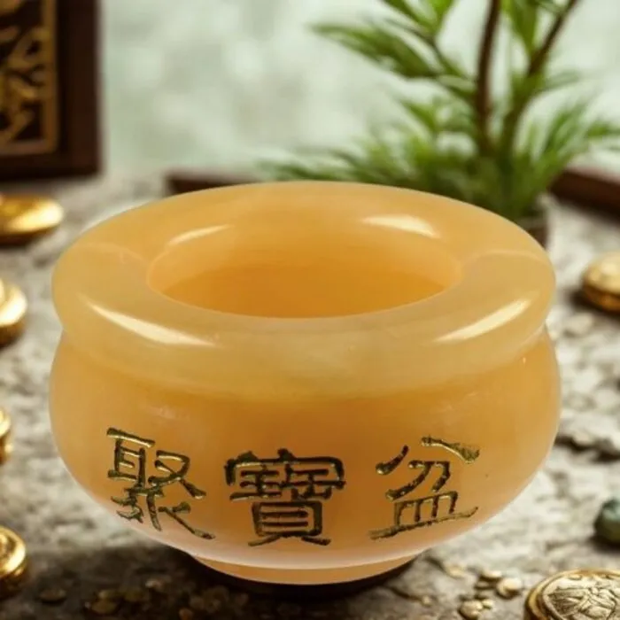 Chinese Money Bowl  Calciet oranje 16 cm