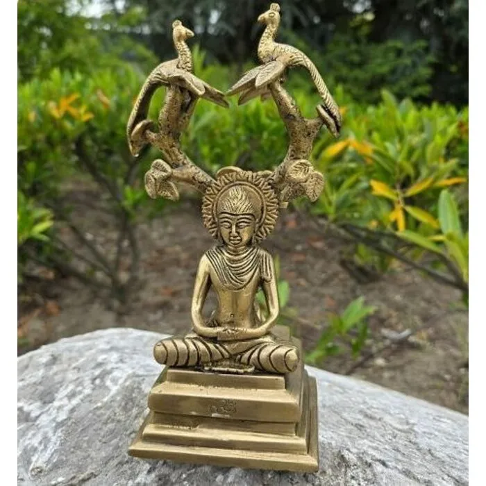 Boeddha onder boom brons