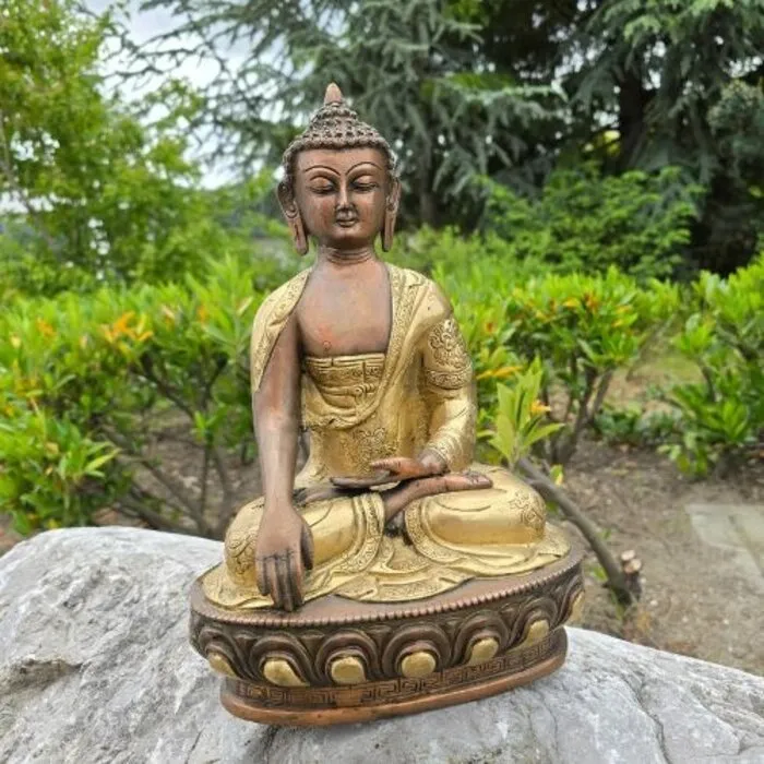 Boeddha Akshobya beeld 2-kleurig 31 cm