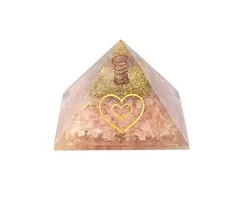 Orgoniet piramide rozenkwarts met hart