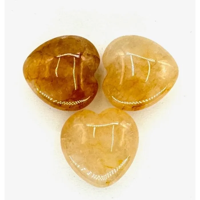 Edelsteen Hart Goudkwarts 3 cm