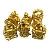 Boeddha setje van 6 goudkleurige boeddha's