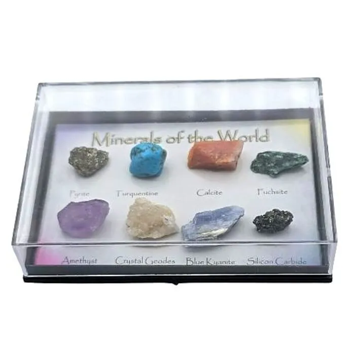 Doosje met 8 Mineralen van Over de Hele Wereld