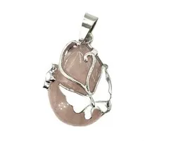 Hanger vlinder Ketting Rozenkwarts