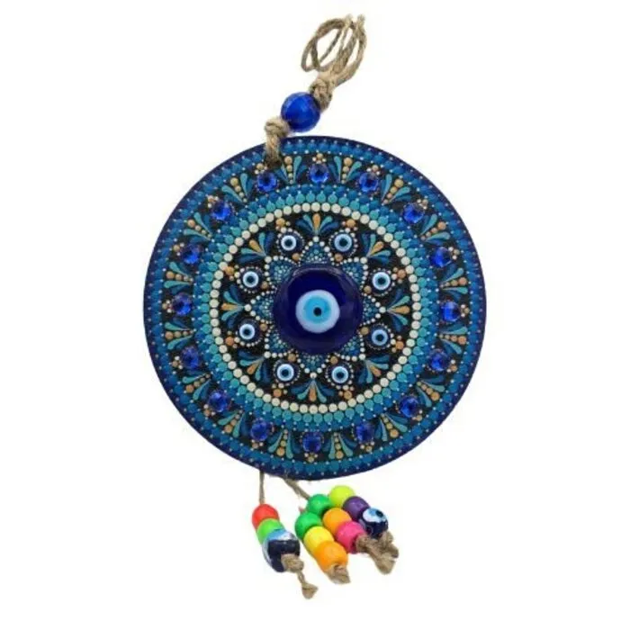 Boze oog op houten hanger