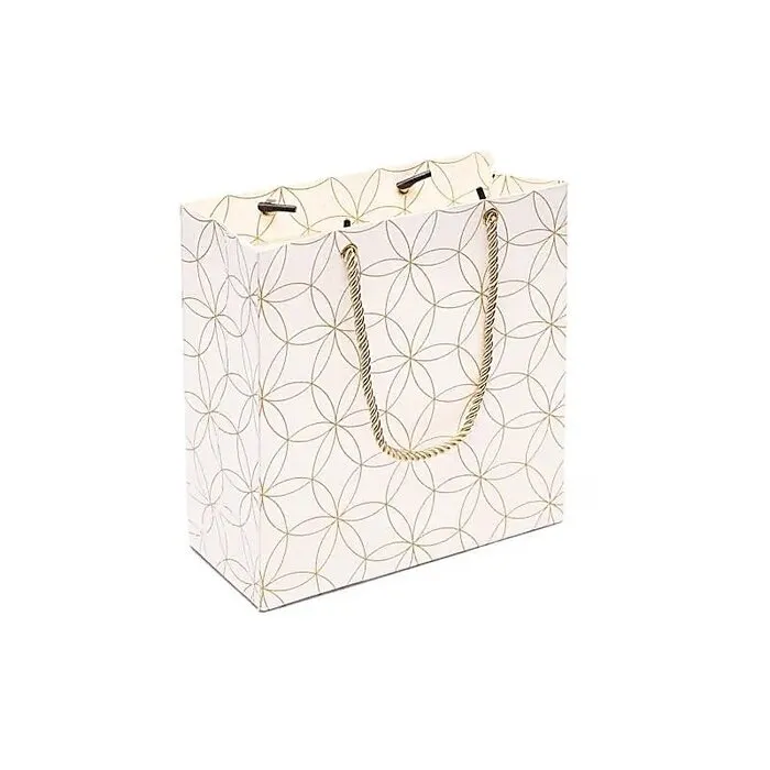 Cadeautasje wit gouden Bloem des Levens