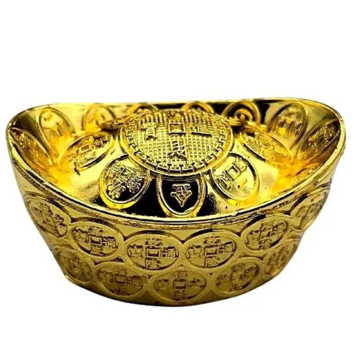 Feng Shui Goudklompje – Kunsthars, 35x20x12 mm