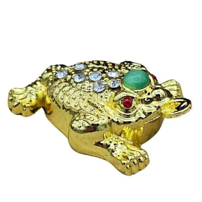 Feng Shui Gelukskikker klein– Verguld Metaal