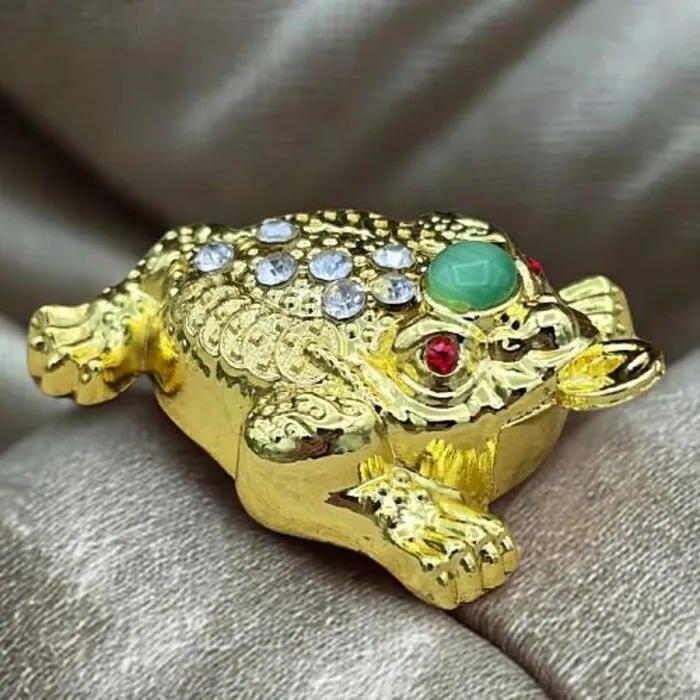 Feng Shui Gelukskikker klein– Verguld Metaal