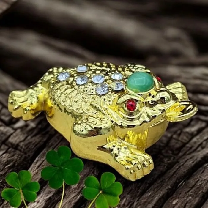 Feng Shui Gelukskikker klein– Verguld Metaal