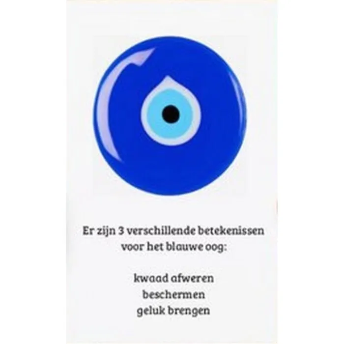 Boze oog hanger 2,5cm met kaartje