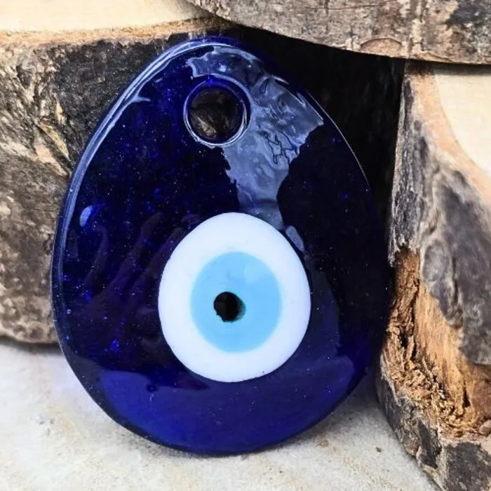 Boze oog hanger druppelvorm met kaartje