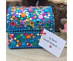 Glitterdoosje "Jij Bent Goud Waard" Met Goudsteen