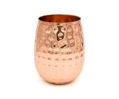 Koperen drinkbeker gehamerd