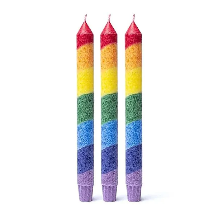 Regenboogkaarsen 3 stuks