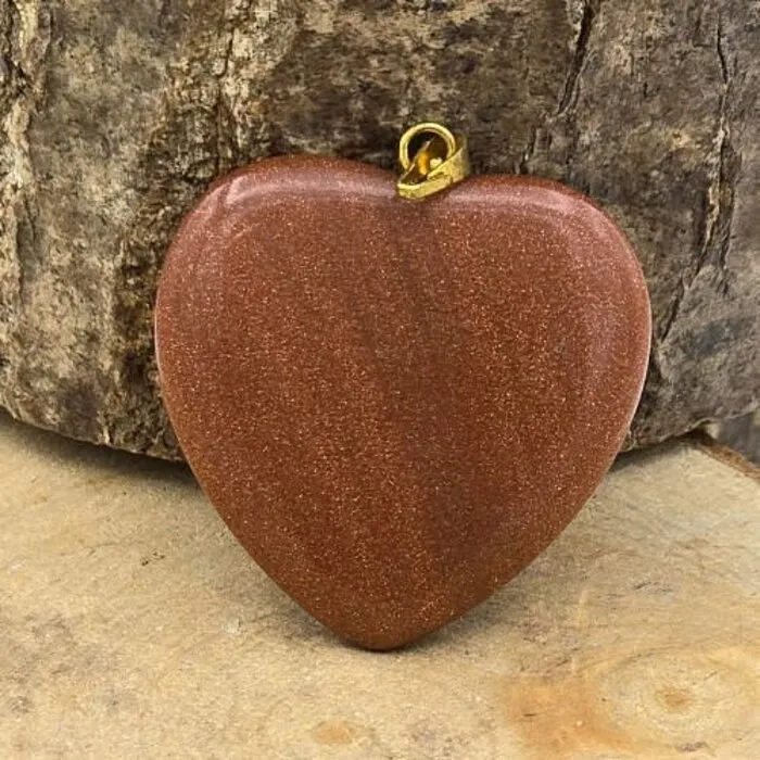 Hart Goudsteen met Goudkleurig Oogje – ca. 3 cm