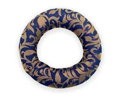 Ronde klankschaalkussen 15 cm -blauw