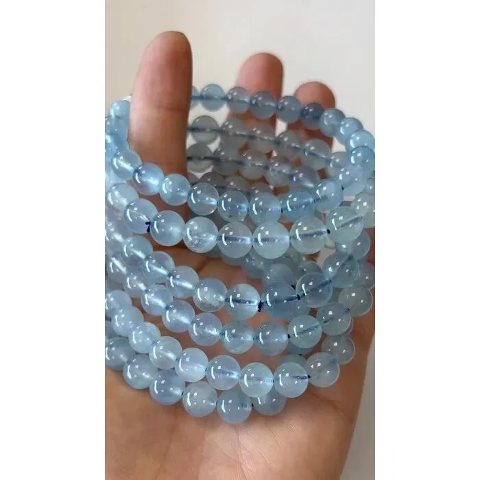 Aquamarijn armband 8 mm